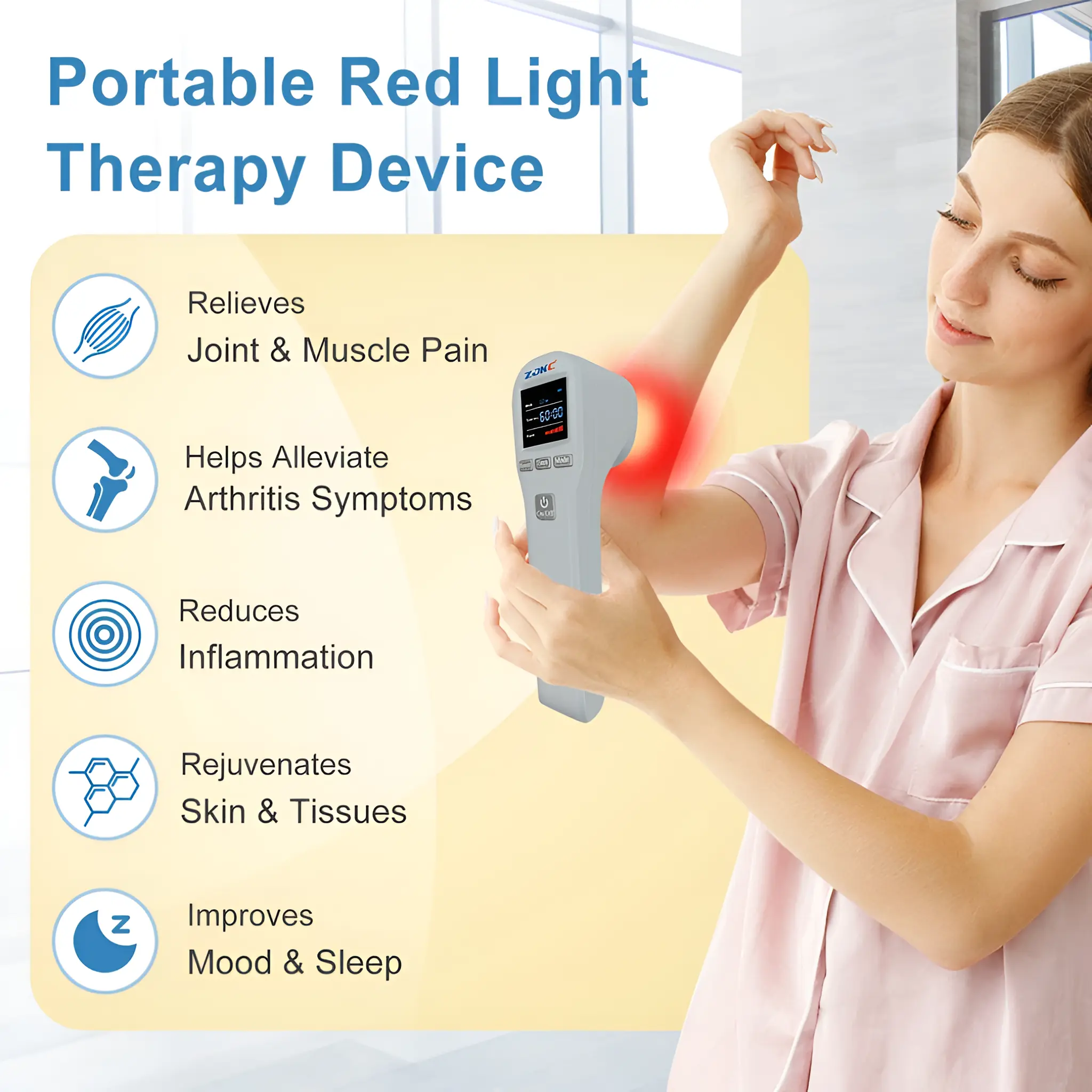 Red Light Therapy Device – 650nm + 808nm, 20 LEDs for Pain & Recovery - Image 3
