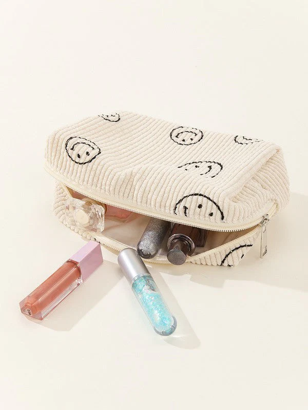 Smiley Face Corduroy Pouch - Image 3